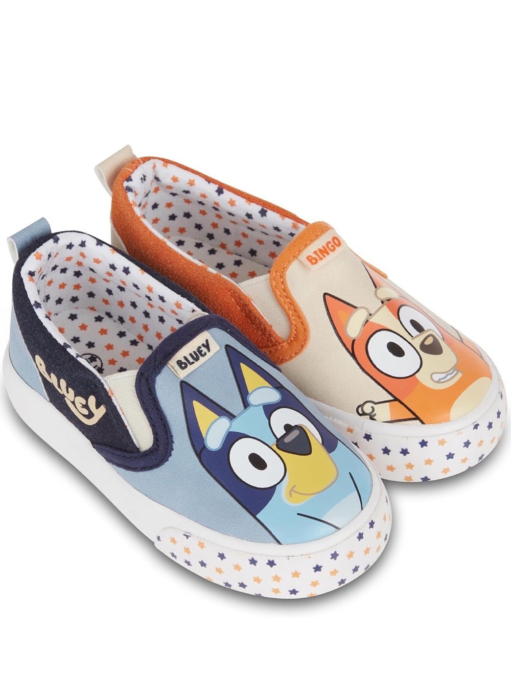 Bluey & Bingo Kids Slip-On Sneakers - Tan & Blue
